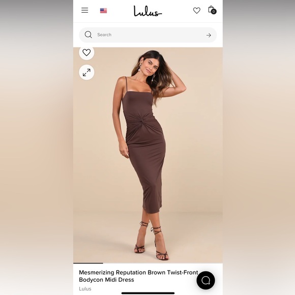 brown puff sleeve maxi dress Draped Twist-Front Maxi Skirt - Brown main image 0